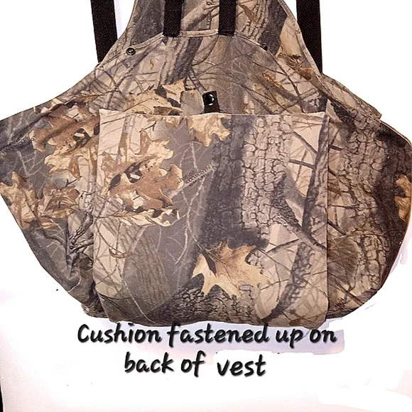 Realtree Hardwood Vintage Hunt Vest Mosquito Mask Camo 4 Pocket 1 Pouch Adjust. - Picture 8 of 15